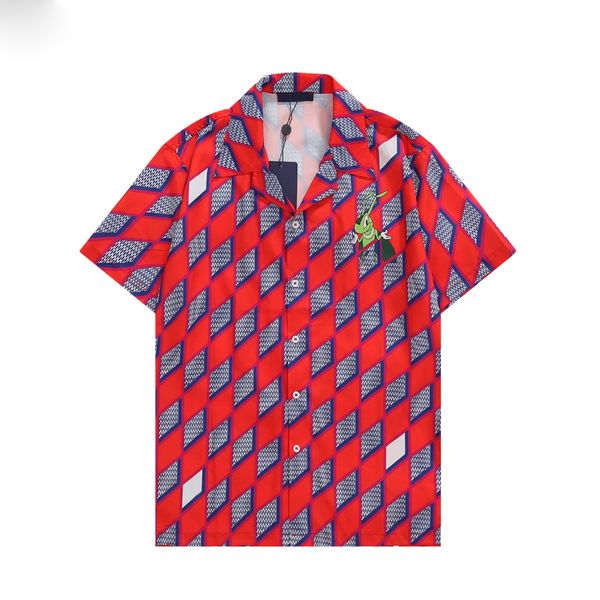 designer Hawaiian shirts Style Mens Short Sleeve Print Shirt Plus Size Casual Collar Button Loose Beach