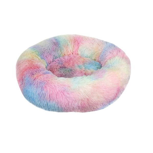 Divano rotondo per cani Peluche Pet Cat Bed Stuoie Canile Canile Inverno Caldo Dormire Ciambella Cuscino rete per animali domestici