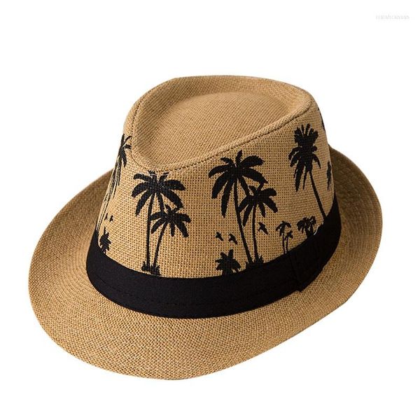 Berretti Palma Protezione Solare Cappello di Paglia a Tesa Corta Unisex Cappello da Spiaggia Traspirante Cappello Estivo da Uomo Jazz