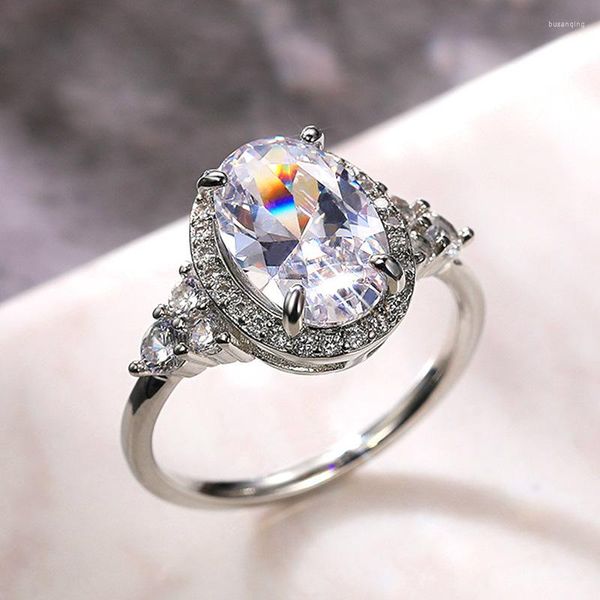 Anéis de casamento Youhaocococococelea simples em forma de ovo de ovo de noivado anel de noivado ladras jóias de diamante de diamante de diamante 6-10