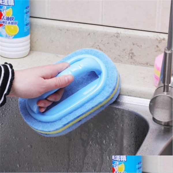 Escovas de limpeza de cozinha limpa de cozinha banheiro vidro de vidro de banheiro limpeza pincel de plástico manípulo de plástico de esponja 20211 Q2 Drop entrega 202 dhqmo