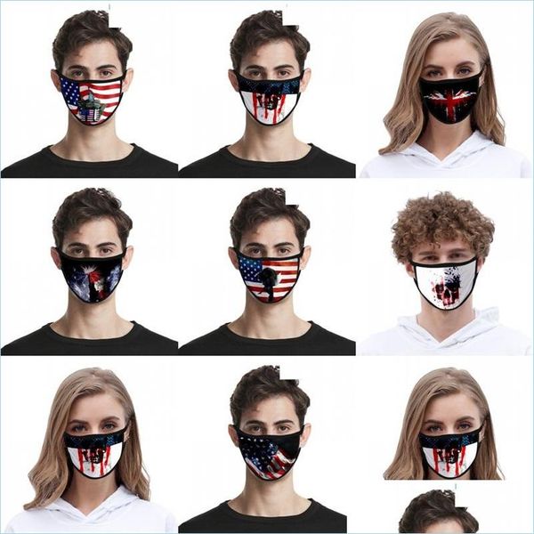 Designer-Masken Schwarze Gesichtsmasken Amerika-Flaggen Adler Tiere Maske Atemschutzmaske Mann Mascarilla Jugend Tuch Mode Waschbar Sommer 2 2Zj Dhobq