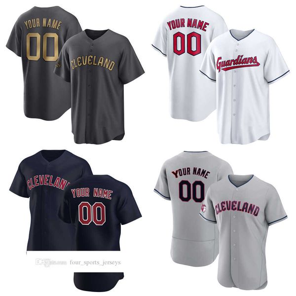 Camisas de beisebol 2023 personalizadas Jose Ramirez Shane Bieber Anthony Gose Austin Hedges Amed Rosario Luke Maile Zach Plesac Aaron Civale