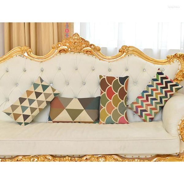 Cuscino colorato plaid geometrico strisce design lombare divano vita cuscini cotone lino auto decorativa