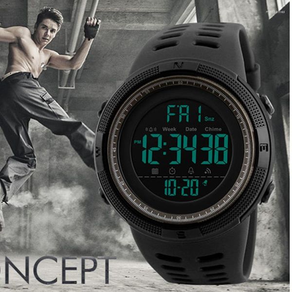 Relógios esportivos de relógios de pulso Men mergulhe 50m Digital LED Army Watch Mens Casual Electronics Rellojes Hombre 2022 Skmei