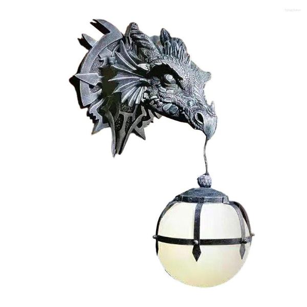 Dinozor Asma Lamba Lantern Industrial Style Reçine Dragon Head Crafts Akıcı Cadılar Bayramı Dekorasyonu