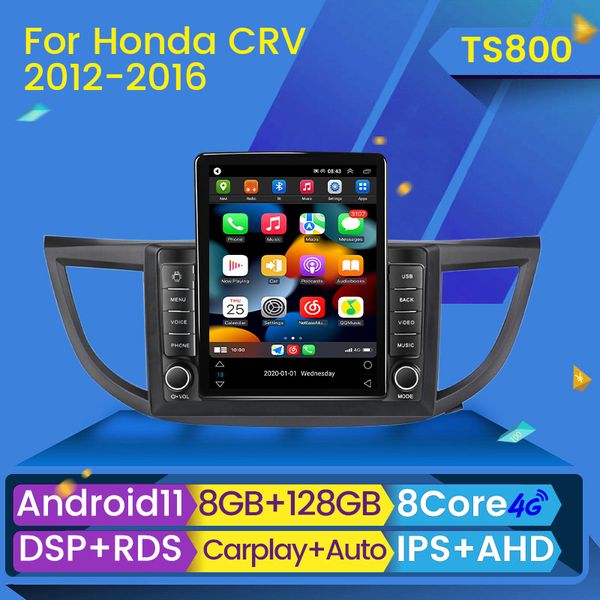 Android 11 Oyuncu 2din Otomobil DVD Radyo Honda CR-V 4 CRV RM Re 2012-2016 Tesla Style Multimedya Video GPS Carplay Head Unit
