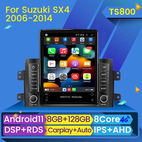 2 DIN Car dvd Android 11 Radio Stereo Lettore Multimediale per Suzuki SX4 2006-2013 Bluetooth WIFI 2 Din di Navigazione GPS