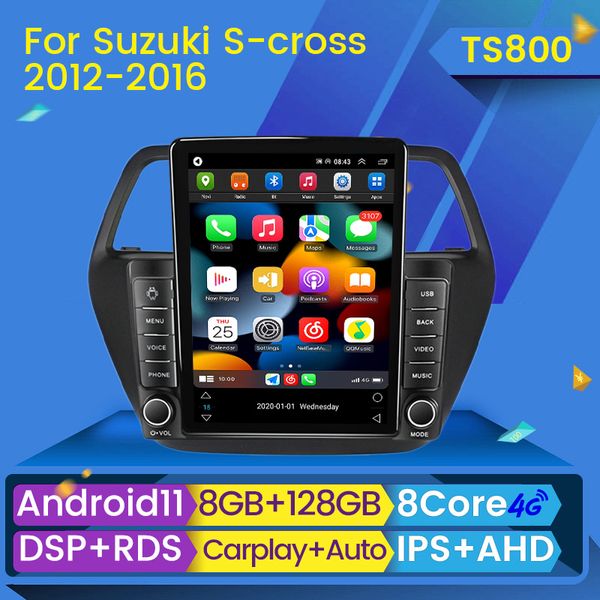 DVD de carro DVD Radio Multimedia para Suzuki SX4 2 S -CROSS 2012 - 2016 Android 11 Vídeo estéreo GPS GPS BT NO 2 DIN DVD