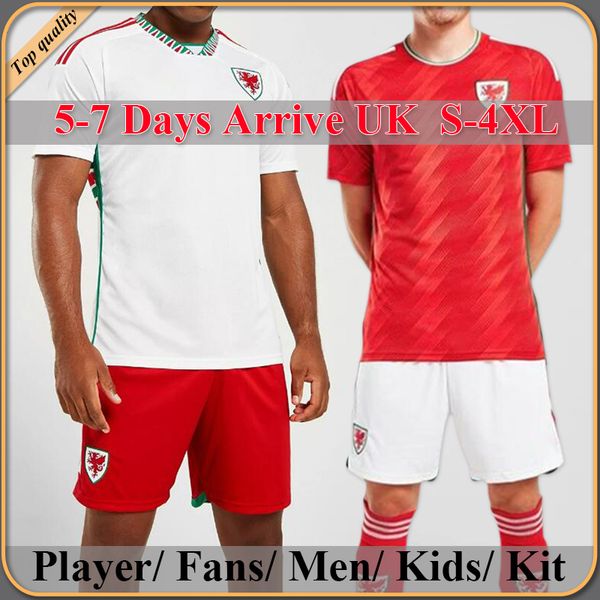 2022 Wales Soccer Jerseys BALE ALLEN RAMSEY Mens 22 23 world National Team cup Rodon VOKES Home Football Shirt WILSON Uniformes fãs versão jogador