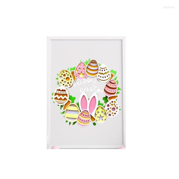 Декоративные цветы счастливые пасхальные яйца венок красочные вывески для детского орнамента