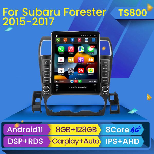 Carrista de rádio DVD de carro Multimídia estéreo para Subaru WRX Forester 2014-2016 Tipo Android 11 Navegação de vídeo GPS BT
