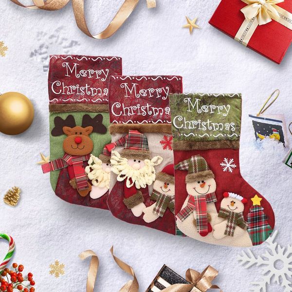 Nuovi calzini natalizi Candy Socks Props Ornaments Regali per bambini Calza di borse decorate per borse decorate RRC35
