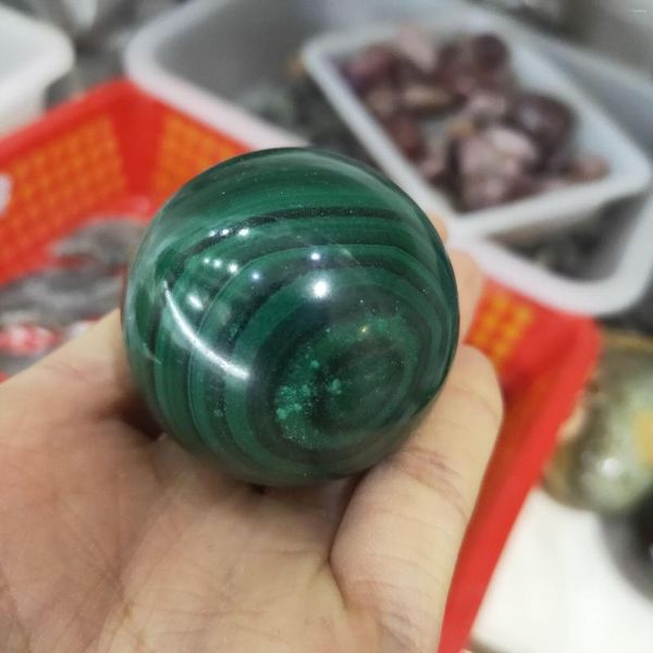 Figurine decorative 1 pz Sfera di pietra preziosa naturale di malachite Sfere di cristallo di pietra di quarzo per la guarigione