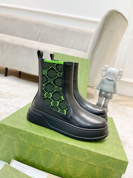 2022 Женские ботинки с лодыжкой с фуксией Джерси Черно белый кожаный дизайнерский дизайнерский сапог