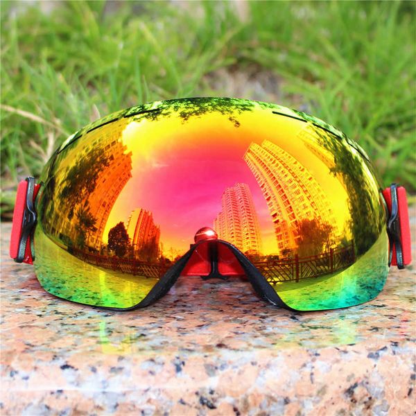 Skibrille Vollfarblicht Doppellinsenschichten Antibeschlag Große Maskenbrille für Männer Schnee Snowboard Winterbrillen L221022