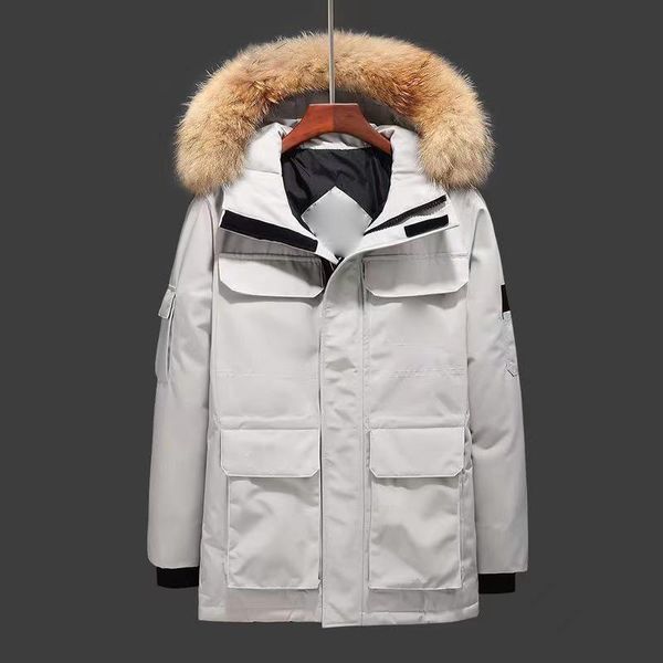 23 Designer mens jaqueta inverno para baixo top moda parka impermeável tecido à prova de vento grosso capa cinto quente ganso 1 4TQY