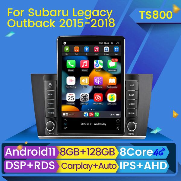 Carplay Lettore Android 11 Car dvd Multimedia Radio Stereo per Subaru Outback Legacy 2015-2018 Unità di Testa di Navigazione GPS BT