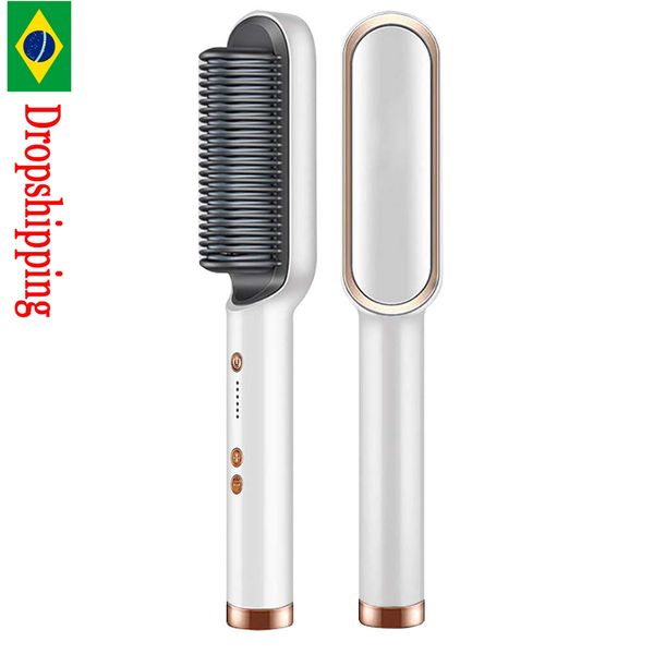 Alisadores de cabelo alisadores multifuncionais escova de calor elétrico calma de pente de cabelo Ferramenta de modelagem rápida 221021