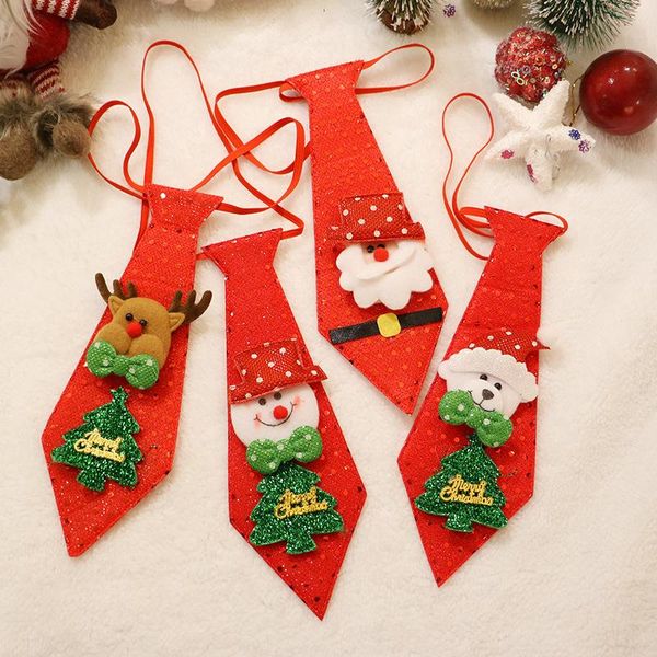 Favor favorita Decoração de Natal Tie Christmas Tie Children Small Gift Creative Lances de lantejoulas adultas Mostra de gravata borboleta RRC47