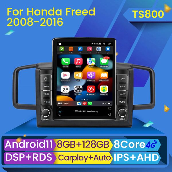 2 Din Car DVD Android Auto Radio Estéreo para Honda Freed Spike 2008-2016 Tesla Style Radio Multimedia GPS Track CarPlay 2din