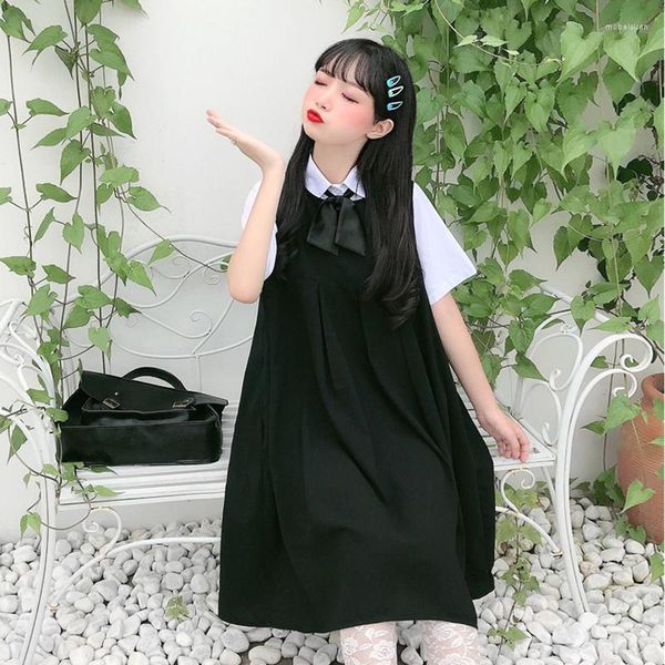 Roupas conjuntos doces fofos colegas de vento interior camisa plissoused Suspender Dress School Girl Uniform JK Uniformes japoneses Estudiantes