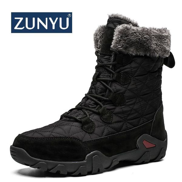 Gai botas zunyu couro masculino sapatos de inverno à prova dwaterproof água neve com calçado de pelúcia quente masculino casual bota tênis 221022 gai