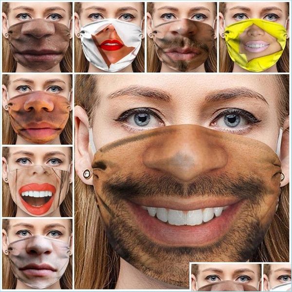 Maschere di design Anti Fumo Mascarilla Respiratore antipolvere Maschere per il viso lavabili Stampa Festival Decorazione facciale Protezione quotidiana in Dhw5P