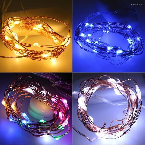 Strings LED Copper Wire Fairy Lights Bathery String String Party Wedding Indoor Christmas Decoration Garland Silver
