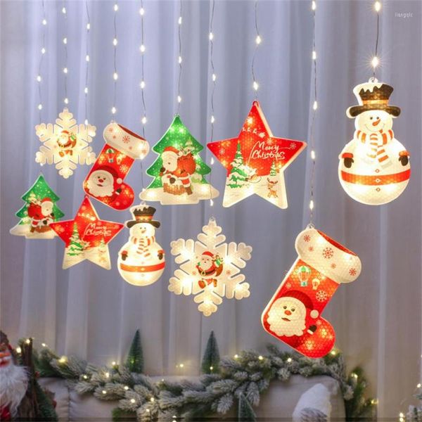 Strings 3m Snowflake Star LED CORTUNDA SLUBLE LUZ DO ICELA ICELE ICELE Fairy Garland para Decoração de Festas de Casamento de Férias