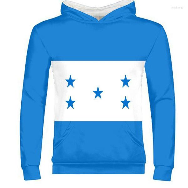 Herren-Kapuzenpullover, Herren-Sweatshirts, HONDURAS, männliche Jugend, maßgeschneiderte Namensnummer, Reißverschluss-Sweatshirt, Nation-Flaggen, Landdruck, Po Honduranisch