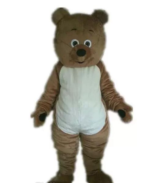 Venda de f￡brica de desconto Um traje de mascote de urso marrom com olhos pequenos para o adulto usar para a festa