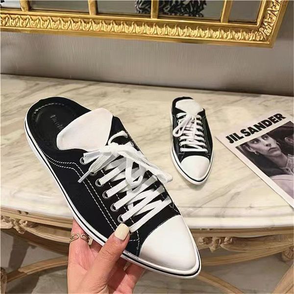 Scarpe Casual Ciabatte Ciabatte Infradito Donna Nero Bianco Spazzolato Tacco Basso Ciabatte Pantofola Piatta Moda Ciabatta Casual Suola In Gomma Cinturino Da Sella Sulla Tomaia 35-40