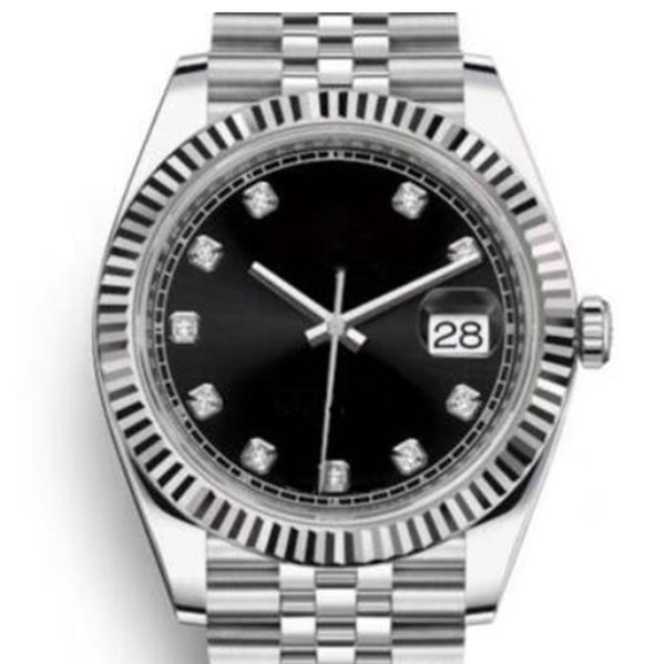 Роскошные бренды ST9 Мужские автоматические механические часы Datejust Black Diamond Dial Frired Bezel 116333 126334 Корпус из нержавеющей стали 2813 Азиатские движения.