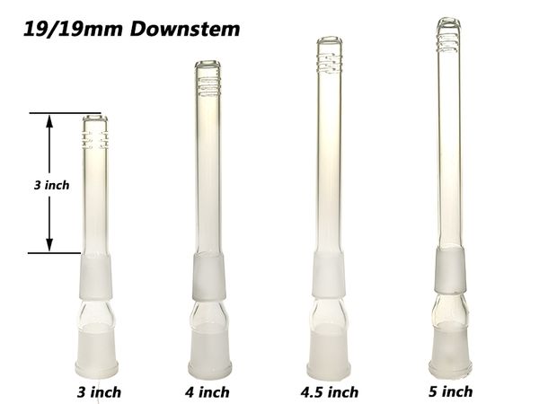 Downstem de vidro para peças e acessórios de narguilé difusor de 19/19 mm com 6 cortes de 3 a 5 polegadas DS002