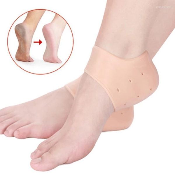 Meias elásticas de gel de borracha de silicone com suporte de tornozelo para pedais anti-rachaduras forro calcanhar hidratante pele do pé proteção SEBS