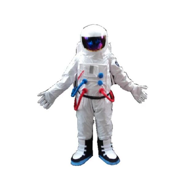 Traje de traje de mascote espacial traje de mascote de astronauta com roupa de mochila tamanho adulto para o dragão de halloween dragão natal