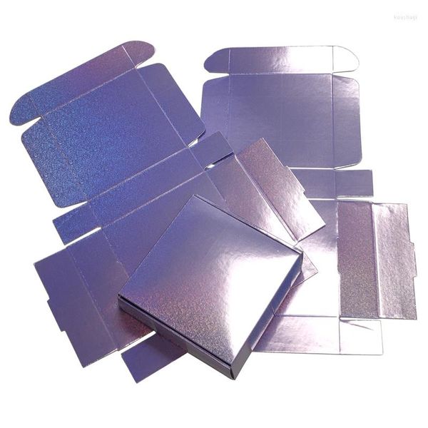 Geschenkpapier Violette Glitzerpunkte Holographische Verpackung für Party Lila Hochzeit Souvenirbox 20 teile/los