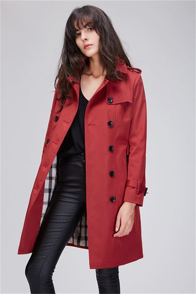 Marchio di moda donna classico trench doppiopetto impermeabile capispalla business impermeabile