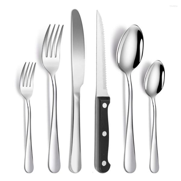 Geschirr-Sets, Küchenutensilien, Outdoor-Löffel und Gabel-Set, Geschenk, Heimutensilien für Küchenzubehör, luxuriöses Edelstahlbesteck, Steak