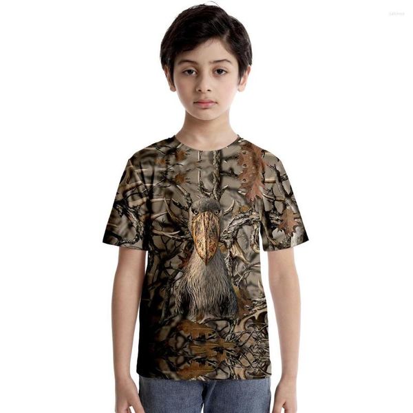 Erkek Tişörtleri Yaz Moda Külot Gömlek 3D Baskılı Jungle Kamuflaj Hayvan Kısa kollu T-Shirt Yuvarlak Boyun Gevşek Gevşek Büyük Boyut