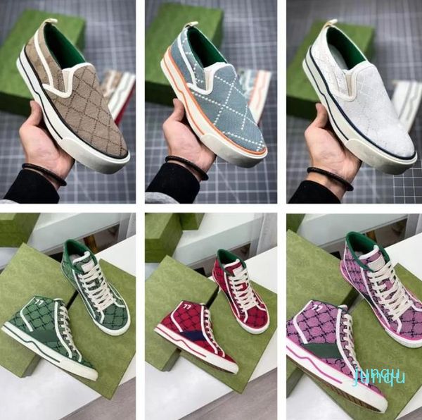 01 Tennis-Sneaker Casual Shoes Runner Trainer Womens Schuh White Pink Classic Jacquard Denim Vintage Skate Designer 2021 Neue Männer Frauen ausrutschen