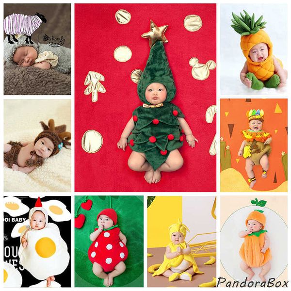 Abiti da battesimo Infant Baby Boy Girl Cartoon Cosplay Abiti divertenti Fotografia Puntelli Toddler Festa di compleanno Servizio fotografico Abiti Regalo di Natale T221014