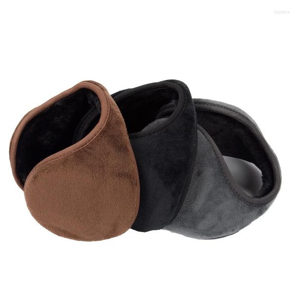 Boinas moda unissex sólida monte de ouvido de inverno macio engross pluxh ouvido protetor de muff de muff mais aba para homens