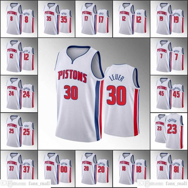 Serigrafia 75th Anniversary Detroit Pistons''Men Basketball Maglie Luke Kennard Blake Griffin Derrick Rose Christian Wood Association