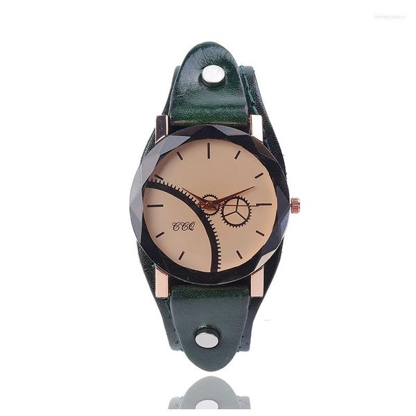 Relógios de pulso Moda de quartzo eletrônico de moda para mulheres elegantes lazer esportes de couro relógios de presente de temperamento comercial