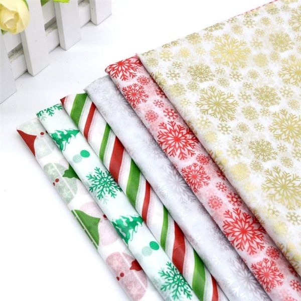 Confezione regalo 10 pezzi di carta velina 5066 cm Craft Floral Christmas Wrapping Home Decoration Forniture per feste festive
