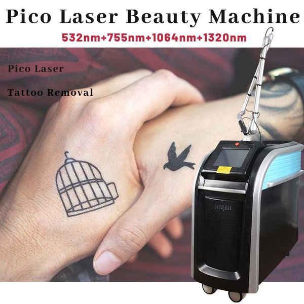 Stand Pico Laser Beauty Machine Удаление татуировки 523 нм 1064 нм 755 нм 1320 нм три зонда омоложения кожи