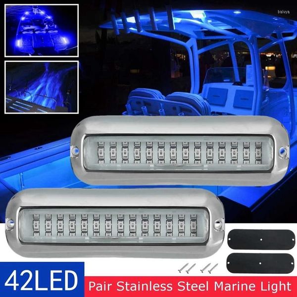 Alle Gelände Räder 2PCS 42 LED Unterwasser Angeln Licht 12V Boot Heck Nacht Wasser Landschaft Beleuchtung Für Marine zubehör