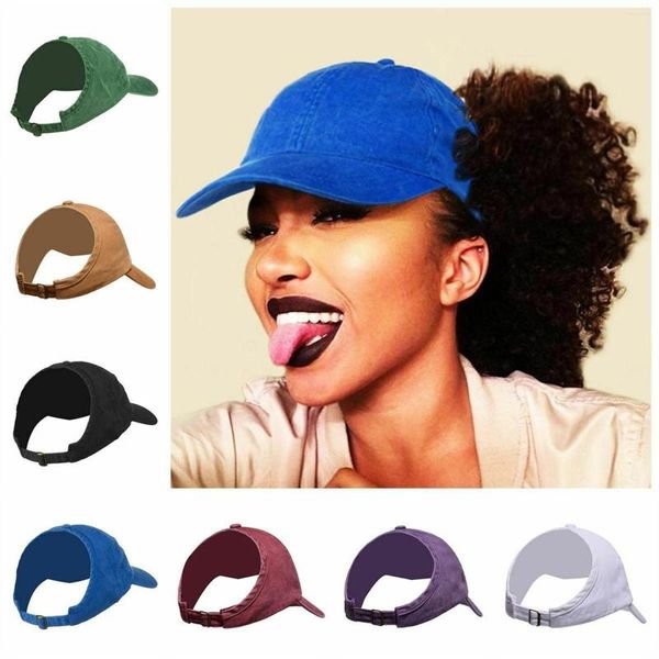 Ball Caps Hair Messy Bun Baseball Hat Puff High Curly Backless per le donne